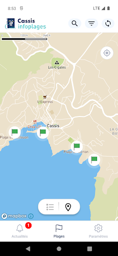 Android application Cassis Infoplages screenshort