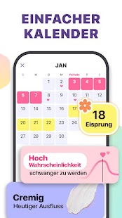 Menstruationskalender, Zyklus Screenshot