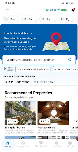 MyGoldenHomes:Sell, Buy & Rent Screen 2
