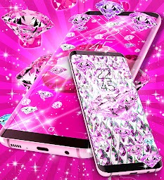 Pink diamonds live wallpaper