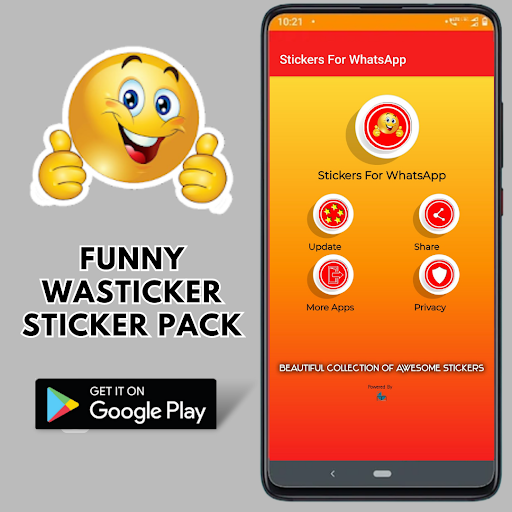 Android application Funny WASticker Sticker Pack screenshort