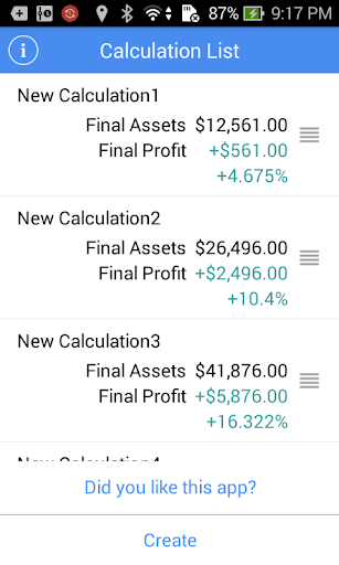 Android application Simple Compound Calculator screenshort