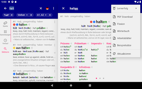 Verben Deutsche Wörterbuch Pro Captura de pantalla