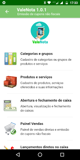 Android application ValeNota screenshort