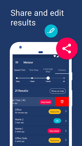 Meteor : 3G, 4G, 5G 인터넷 및 WiFi 속도 테스트