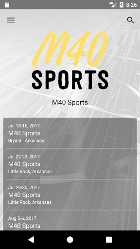Android application M40 Sports screenshort