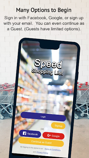 Speed Shopping List Screen 2