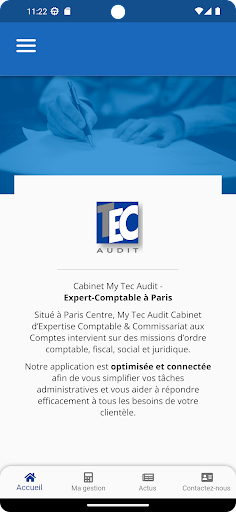 Android application My Tec Audit - Comptable Paris screenshort