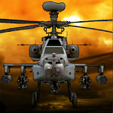 Combat helicopter 3D flight icon