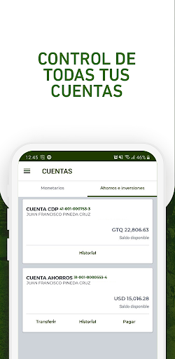 Banco INV APP Screen 2