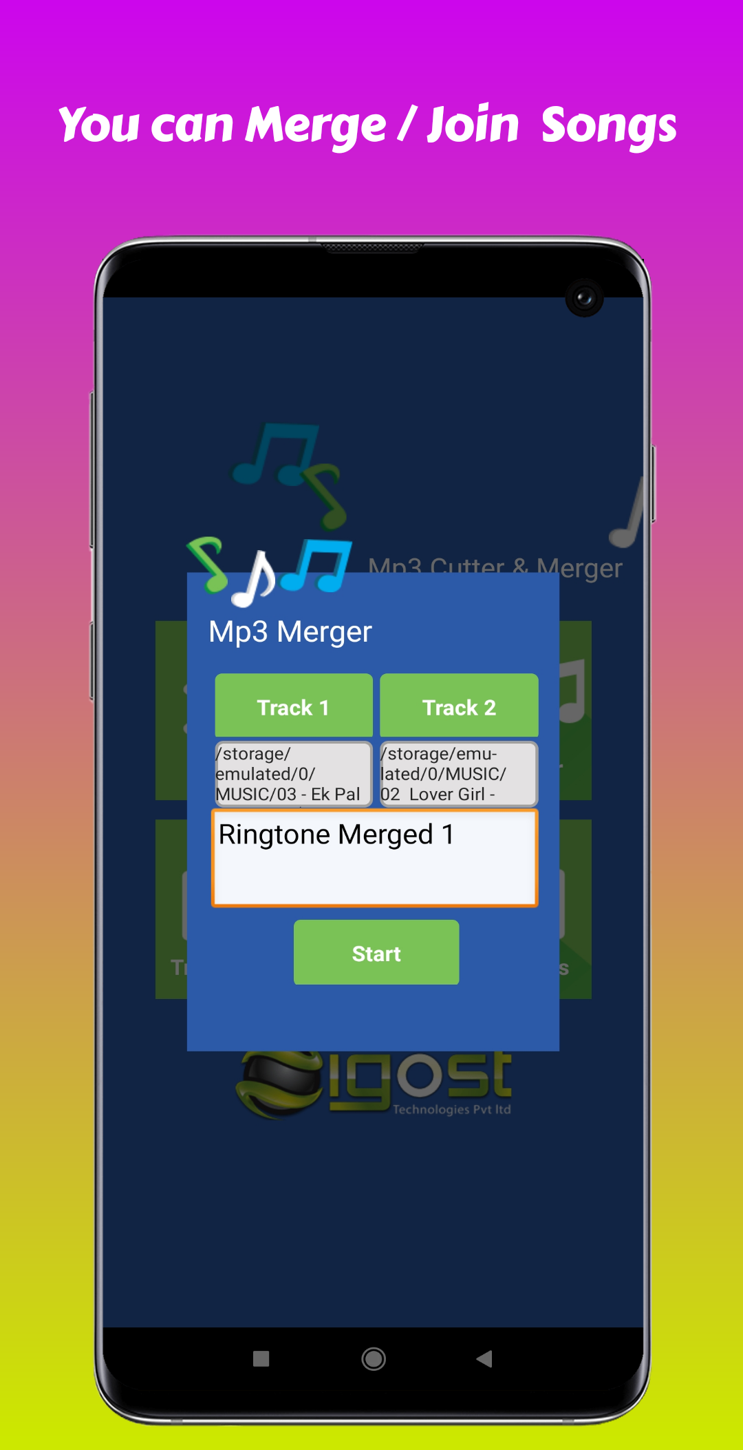 Android application Mp3 Cutter & Merger screenshort