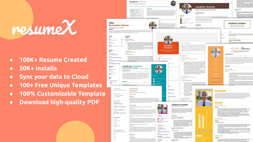 Android application ResumeX: cv resume maker app screenshort