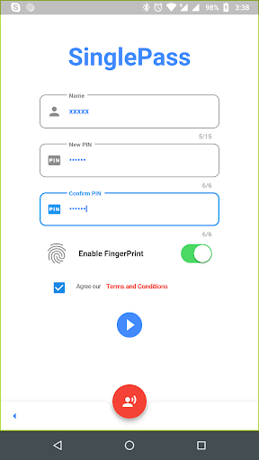 SinglePass - Personal Assistan Screen 2