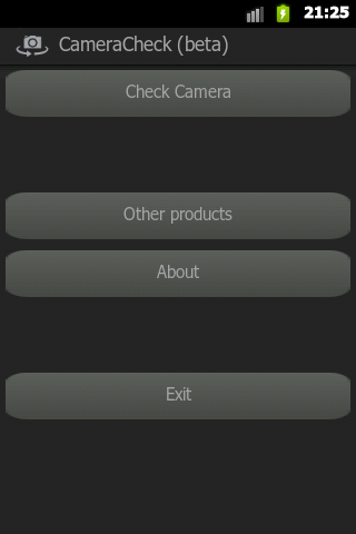 Android application CameraCheck (beta) screenshort