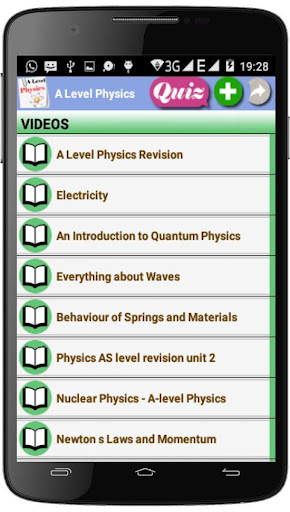 Android application A Level Physics screenshort