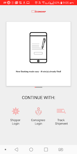 Android application Econship screenshort