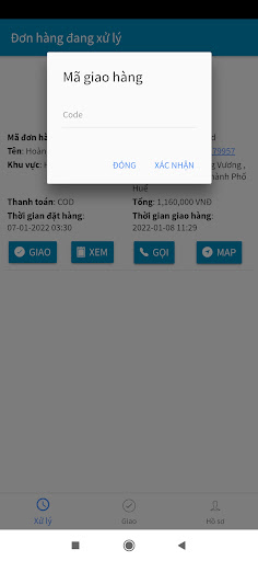 Android application Chợ Đông Ba Shipper screenshort