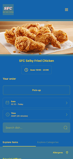 Android application SFC Selby Fried Chicken screenshort