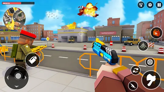 Pixel war: 銃撃ゲーム- 銃を撃つ