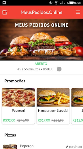 Android application Meus Pedidos Online screenshort