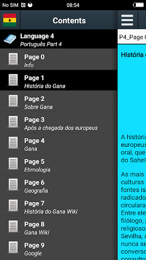 Visualização do aplicativo