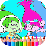 Coloring games little trolls icon