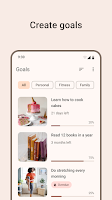 screenshot of Goals planner