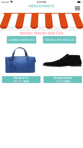 Android application MercatINrete screenshort