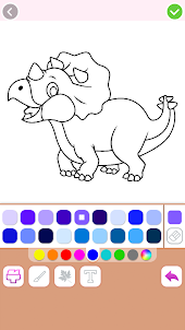 子供の色を塗る恐竜、赤ちゃんのためのぬりえ、ぬりえこども