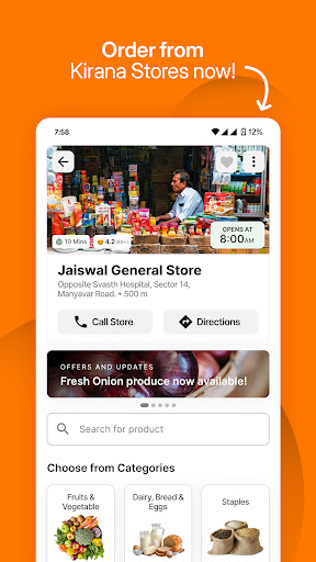 Android application Oshm—Order from Kirana Stores! screenshort