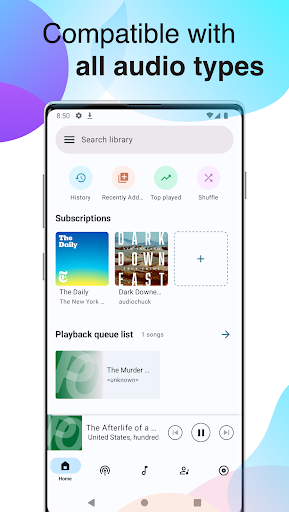 Android application Podcast & Music player screenshort