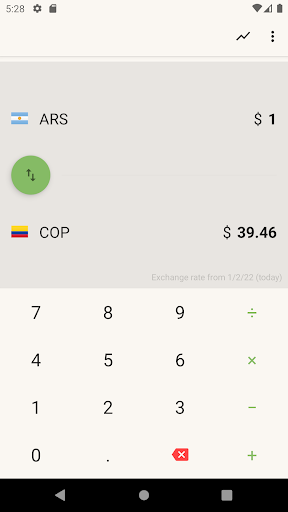 Android application Arg. Peso Colombian Peso COP screenshort