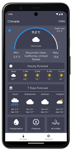 Android application iClimate screenshort