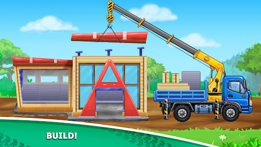 Kids truck games Build a house