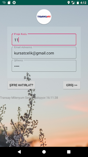 Android application Transay Yolcu screenshort
