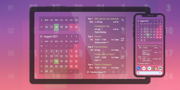 Calendar Widget: Month/Agenda For PC installation