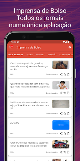 Visualização do aplicativo