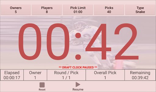 J42 Fantasy Draft Clock Screen 3