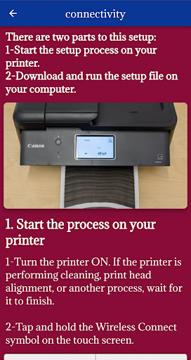 Android application Canon PIXMA TR8620a Guide screenshort