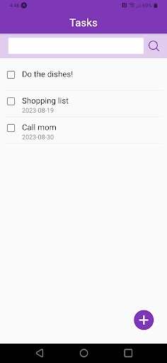 Android application TY's Todo App screenshort