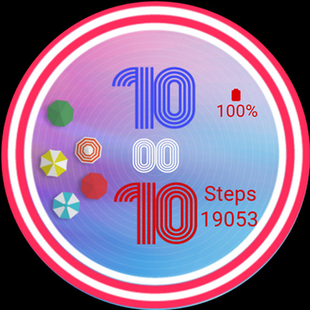 White Blue Red Watch Face screenshot 15