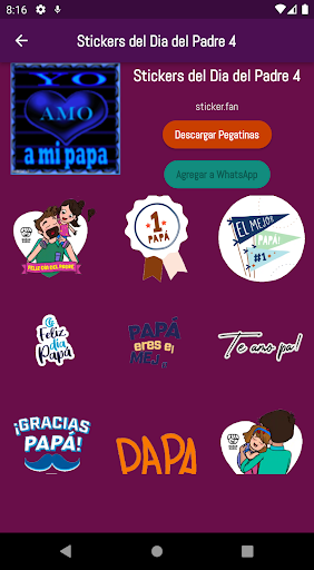 Fathers Day Stickers. Screen 3