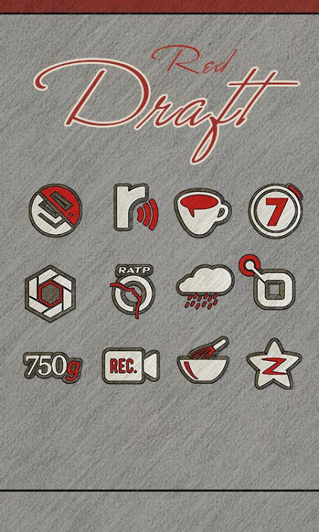 Red Draft - Icon Pack - 4.7 - (Android)
