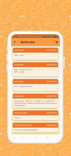 Sowdambikaa School Parent App Screen 2
