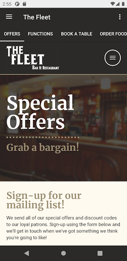 Android application The Fleet Pub screenshort