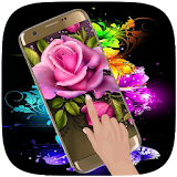 Gold flowers Shiny live wallpaper HD icon