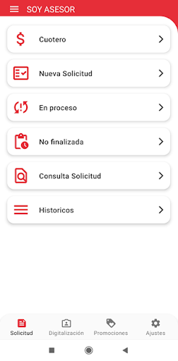 Android application Ventas screenshort