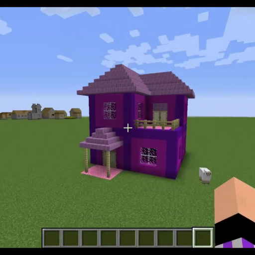 Pink houses for minecraft logo
