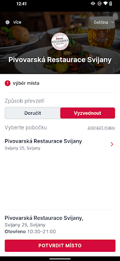 Android application Pivovarská Restaurace Svijany screenshort