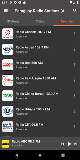 Paraguay Radio Stations (AM/FM Screen 3